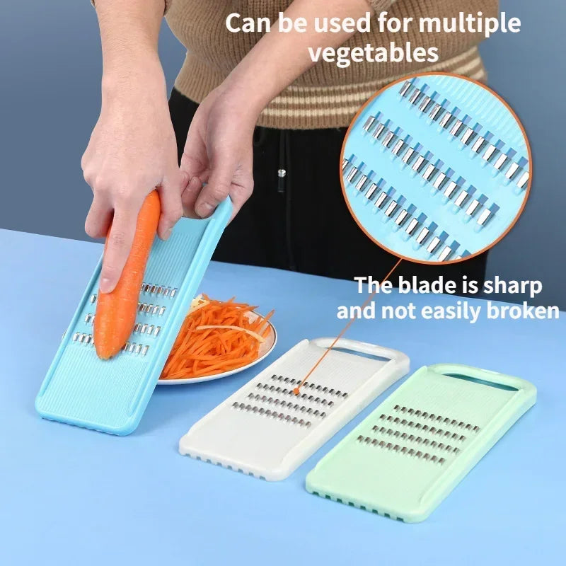 Manual Vegetable Grater & Slicer – Carrot & Cabbage Shredder with Stainless Steel Blades – Great for Salads, Coleslaw & Stir-Fries – Available in Blue, White & Green Colours