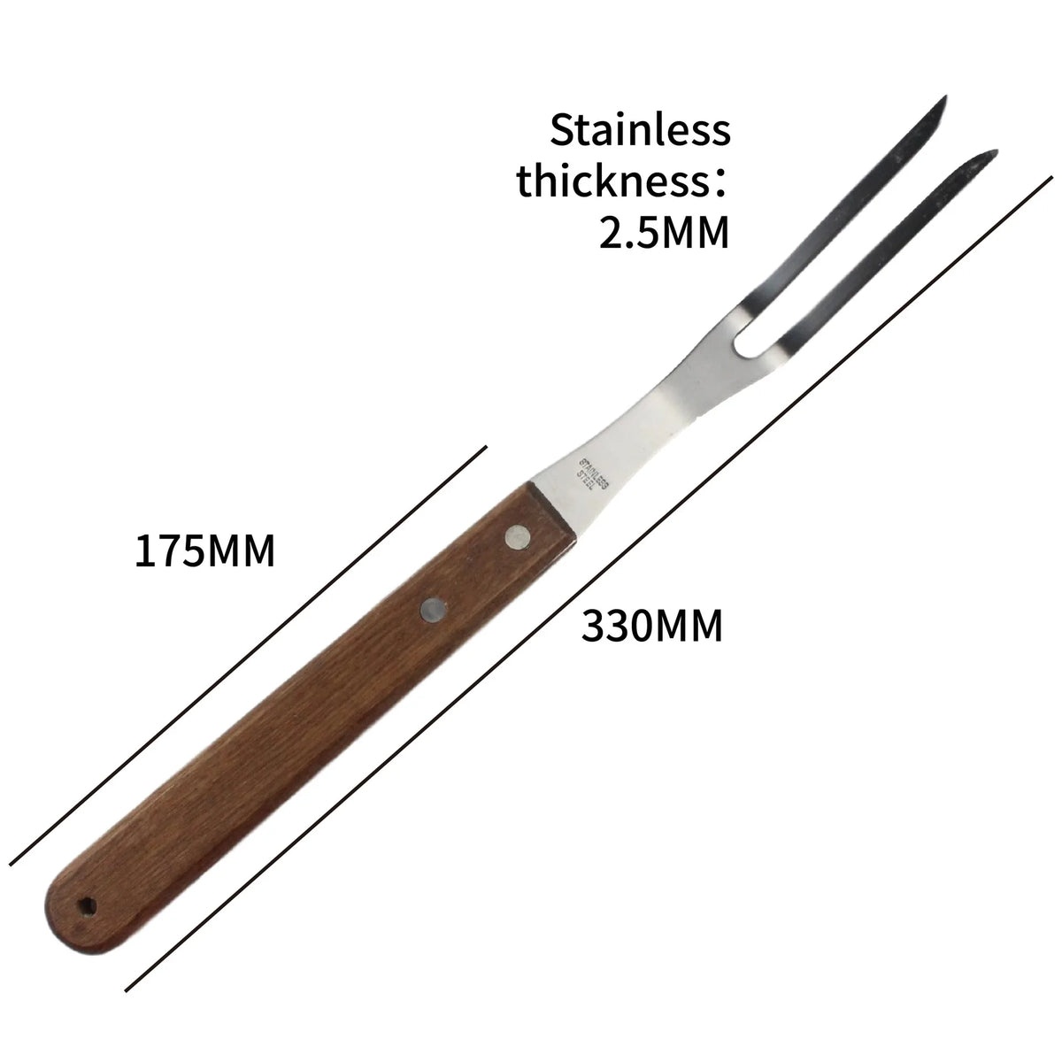 Stainless Steel Meat Carving Fork with Long Handle – Sharp Prong Grill & Serving Fork – Best for Carving Chicken, Turkey & Beef