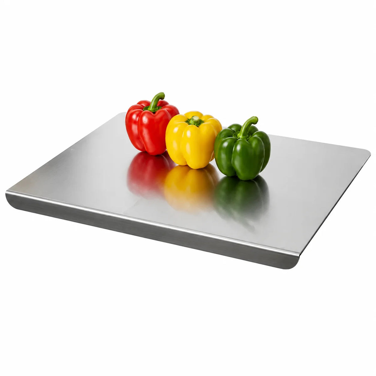 Heavy Duty Stainless Steel Chopping Board with Lip – Non-Slip Metal Cutting Board for Meat, Veg, Bread & Baking (40 x 50cm) United Kingdom