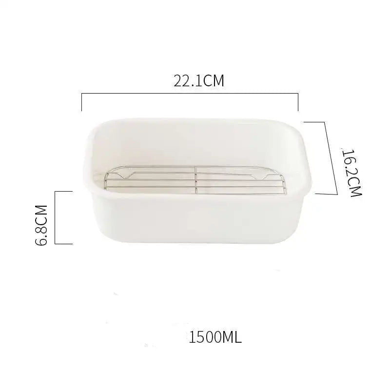 Ceramic Baking Dish with Removable Stainless Steel Rack Large — 1500ml(with Full Rack)