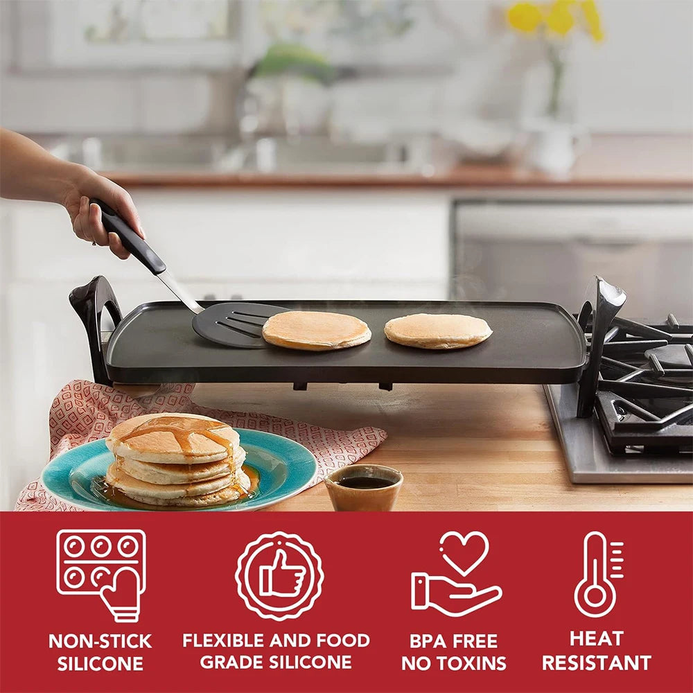 Silicone Flexible Turner Spatula Set – Heat Resistant Non-Stick Kitchen Spatulas with Stainless Steel Core – Best for Flipping & Serving