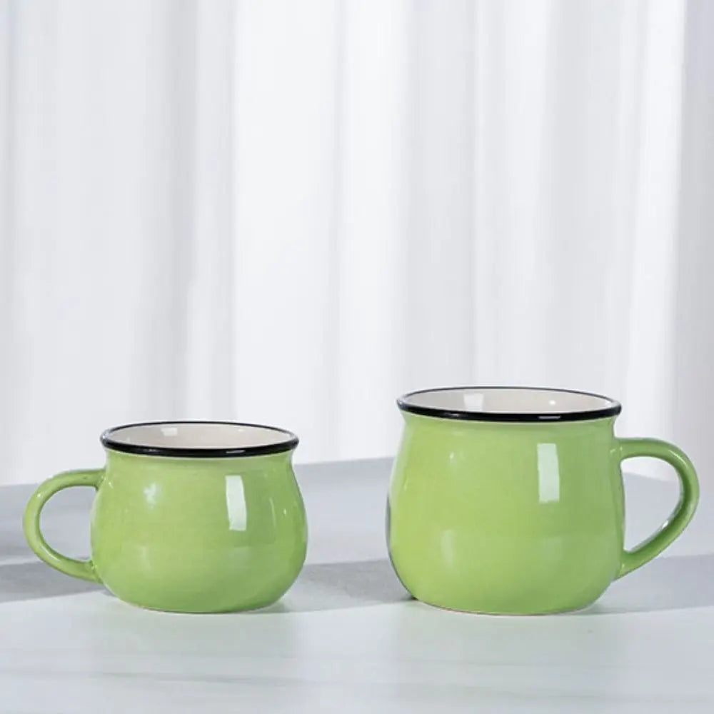 Nordic Ceramic Coffee & Tea Mug – Solid Colour Vintage Milk Cup, Available in 8 Colours & 2 Sizes (300ml / 400ml)