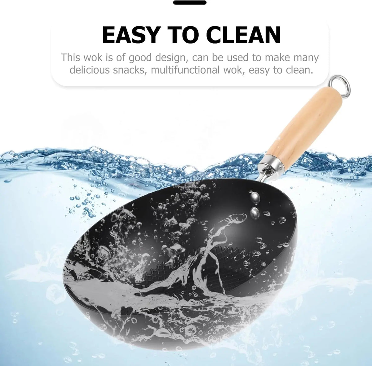 Flat Bottom Iron Wok – Uncoated Stir-Fry Wok for Induction & Gas Hobs, with or without Lid – Perfect for Stir-Fries & Fried Rice – Available in 20cm, 22cm & 28cm