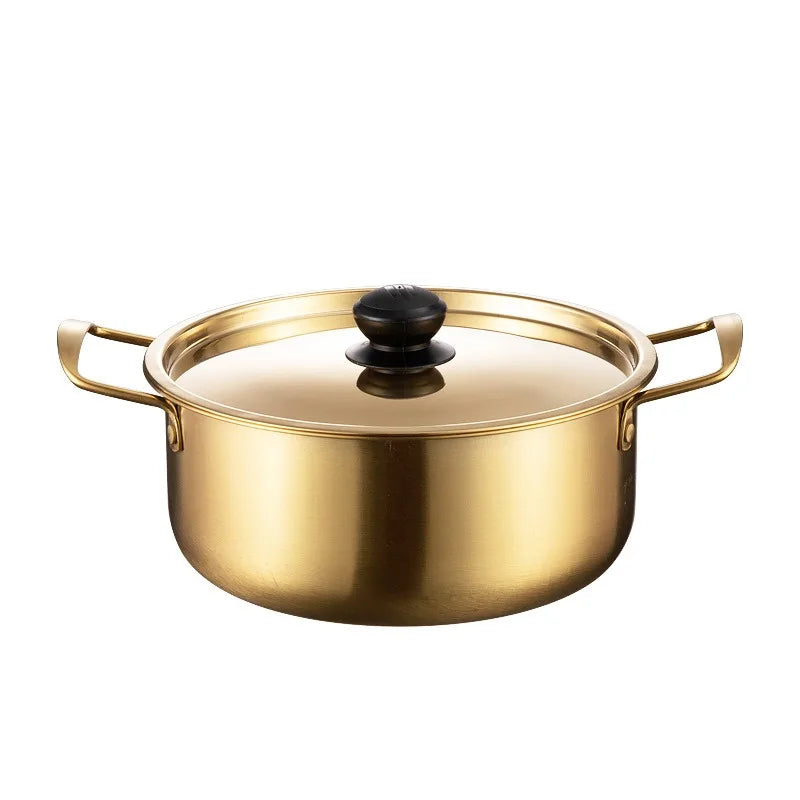 Golden Stainless Steel Noodle Pot with Lid