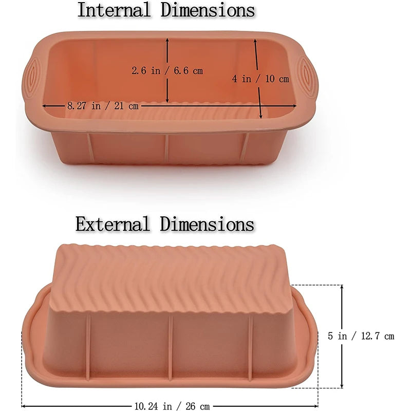 Non-Stick Silicone Loaf Pan – Easy Release Bread Mould & Baking Tin – Perfect for Bread, Meatloaf, Banana Bread & Cakes – Available in Grey, Pink & Blue Colours