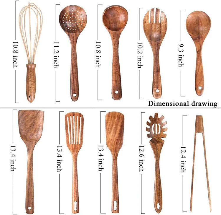 Acacia Wood Kitchen Utensil Set