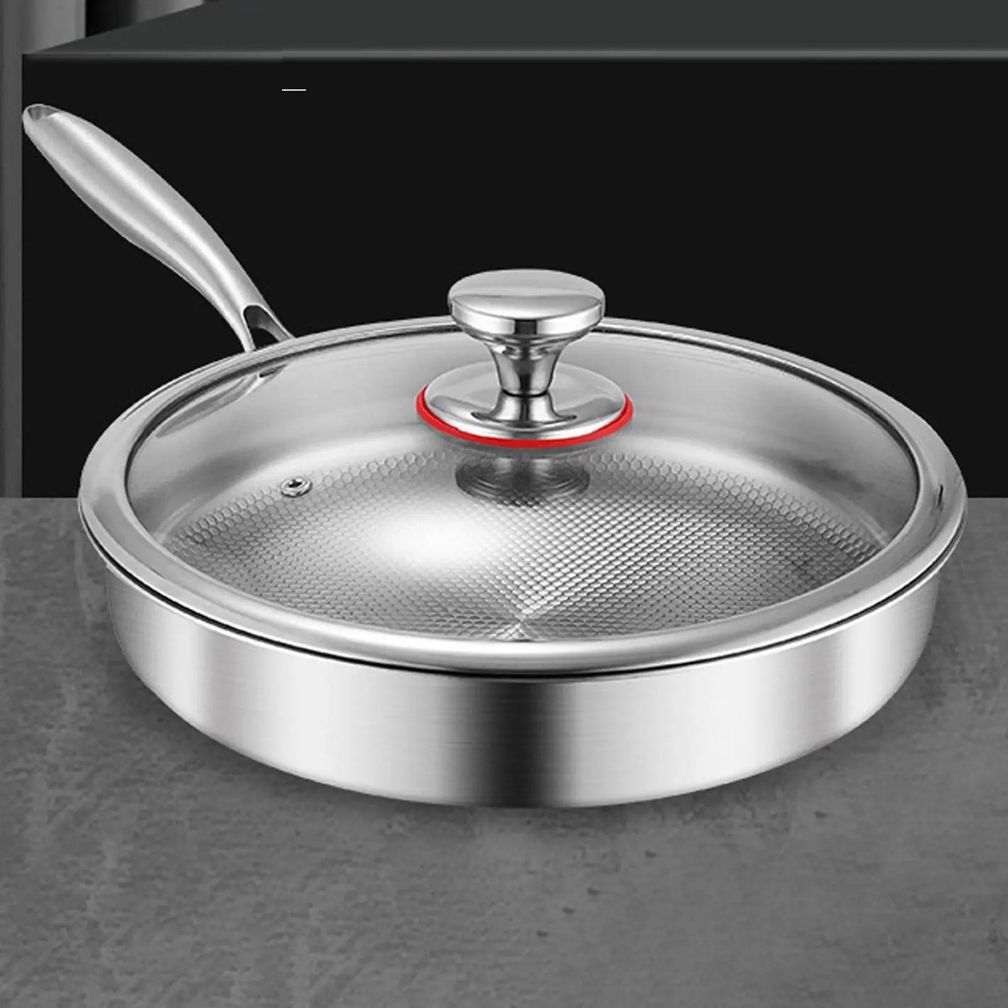 Titanium Alloy Frying Pan with Glass Lid – Scratch Resistant, Detachable Handle, Induction Compatible, Available in 20cm, 22cm, 24cm & 26cm