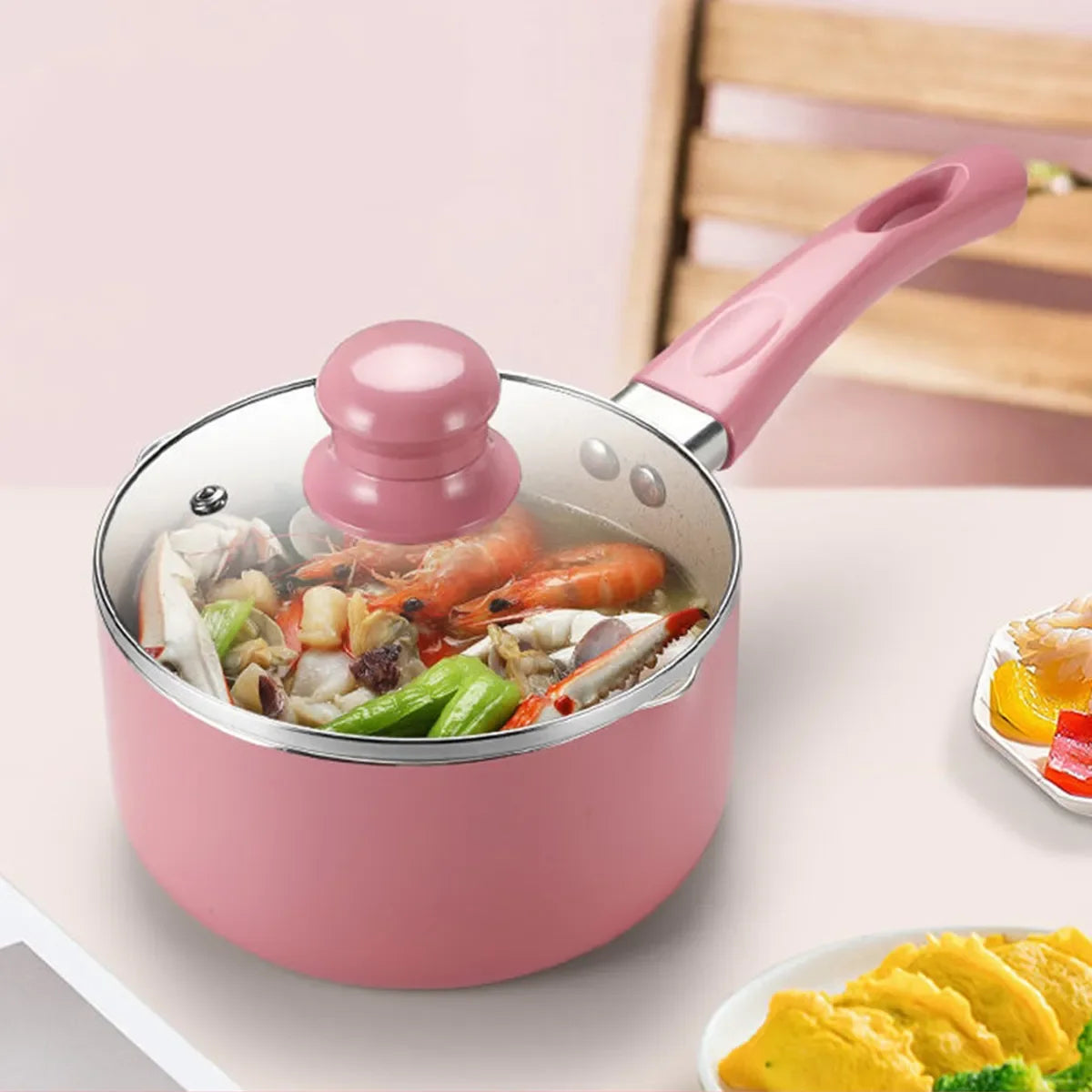 Non-Stick Aluminium Saucepan with Lid – Aluminium Alloy, Gas & Induction Compatible, Available in 1.4L & 2.2L – Great for Soups, Sauces, Milk and Everyday Cooking