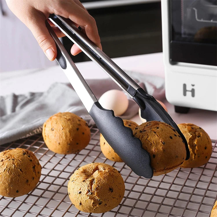 Silicone Kitchen Tongs with Stainless Steel Handle