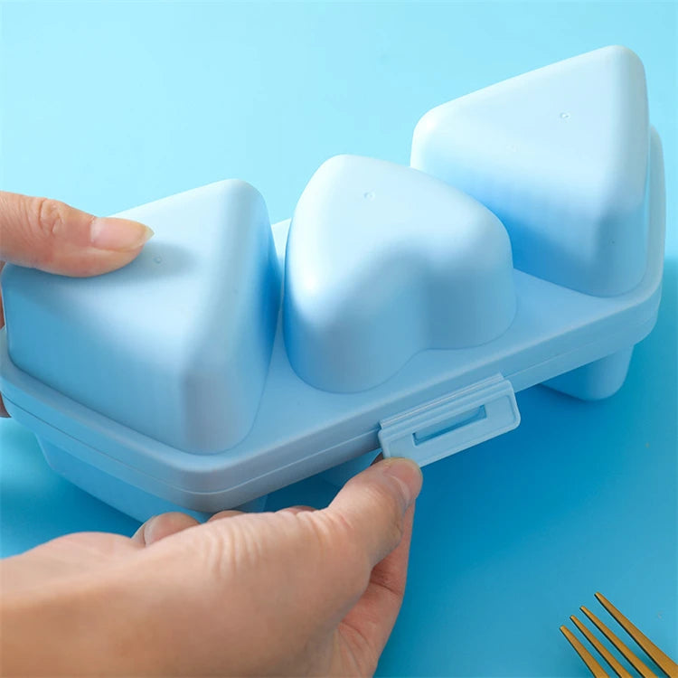 6 in 1 Sushi & Onigiri Mould Set – Triangle, Heart & Musubi Rice Ball Maker Kit – Perfect for Sushi, Bento Boxes & Kids Lunches – Available in Grey & Blue Colours