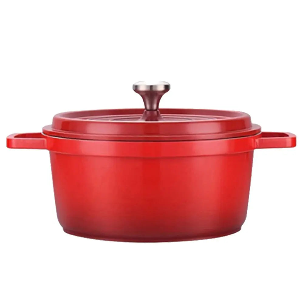Enamel-Coated Aluminium Alloy  Dutch Oven with Lid & Dual Side Handles – Heavy-Duty Cooking Pot Designed for Braising, Roasting, Baking, Stews, Curries, Soups & One-Pot Meals – Compatible with Oven, Induction & Gas Stoves C for Chef