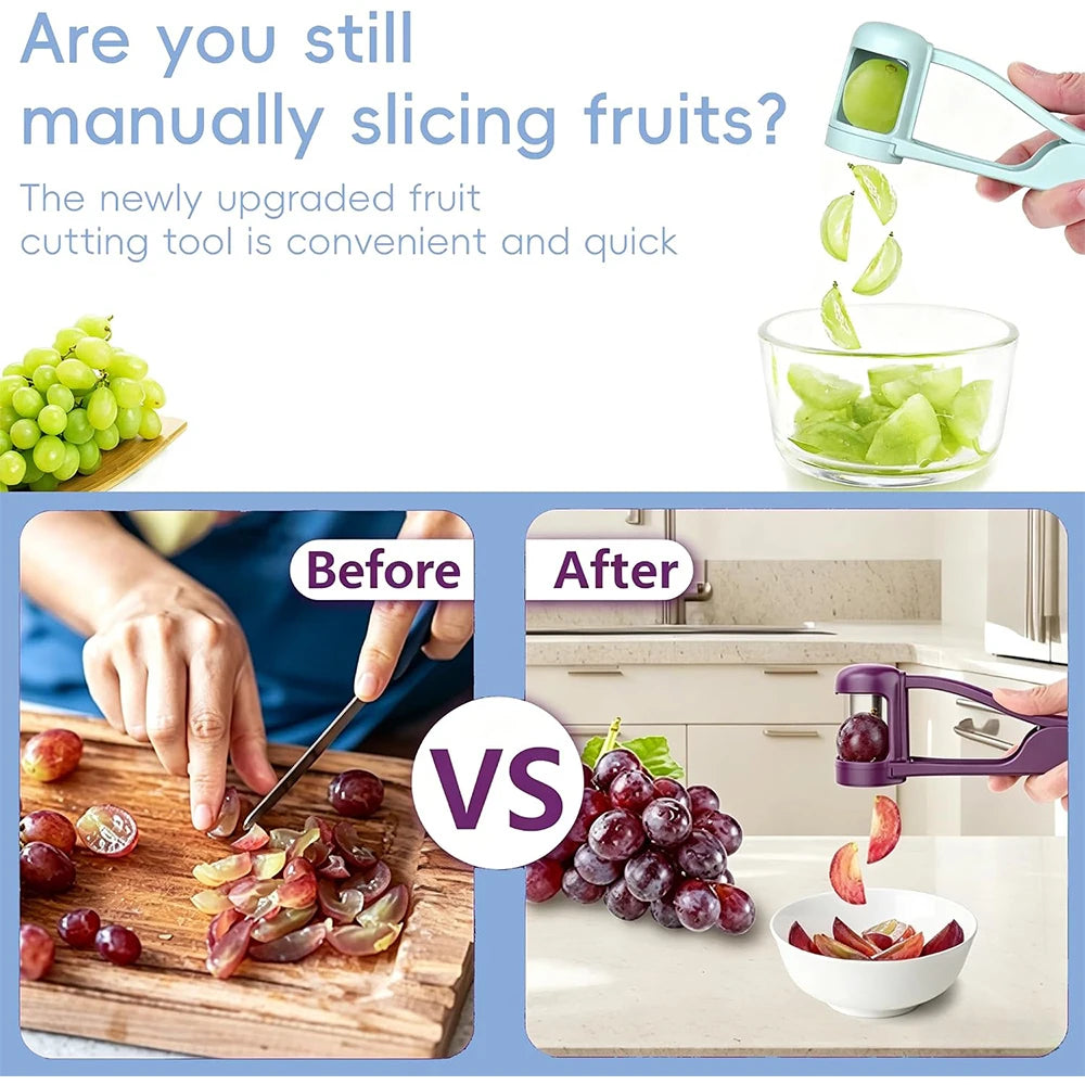 Grape Cutter & Quarter Slicer for Toddlers – Cherry Tomato & Strawberry Cutter – Best for Safe Snacks for Babies & Children – Available in Blue, Green & Violet Colours