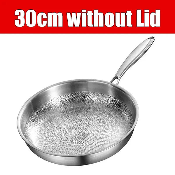 Stainless Steel Hammered Frying Pan 30cm without Lid