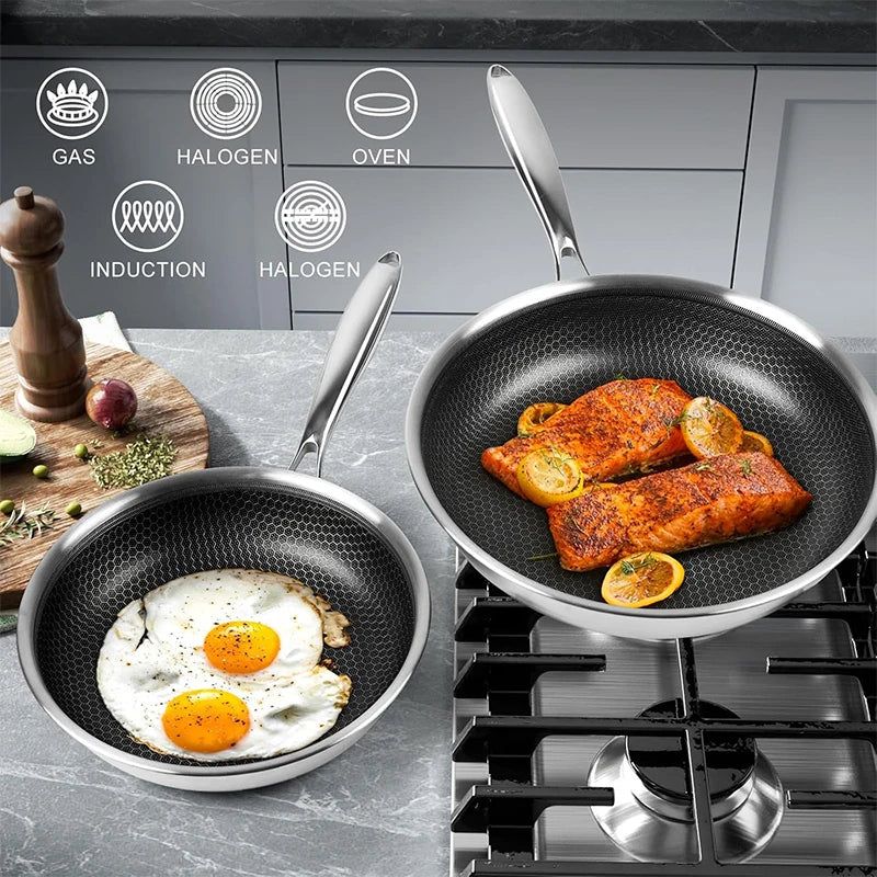 304 Stainless Steel Non-Stick Frying Pan