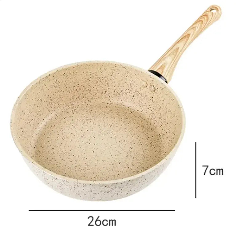 Maifan Stone Ceramic Thick-Bottom Non-Stick Deep Frying Pan – Ideal Skillet for Eggs, Pancakes, Omelettes, Sautéing, Sauces, Searing, Stir-Fry & One-Pan Meals – Compatible with Induction & Gas Stoves 26cm