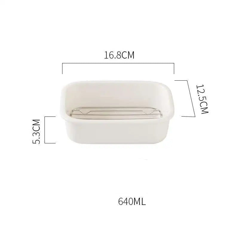 Ceramic Baking Dish with Removable Stainless Steel Rack Small — 640ml