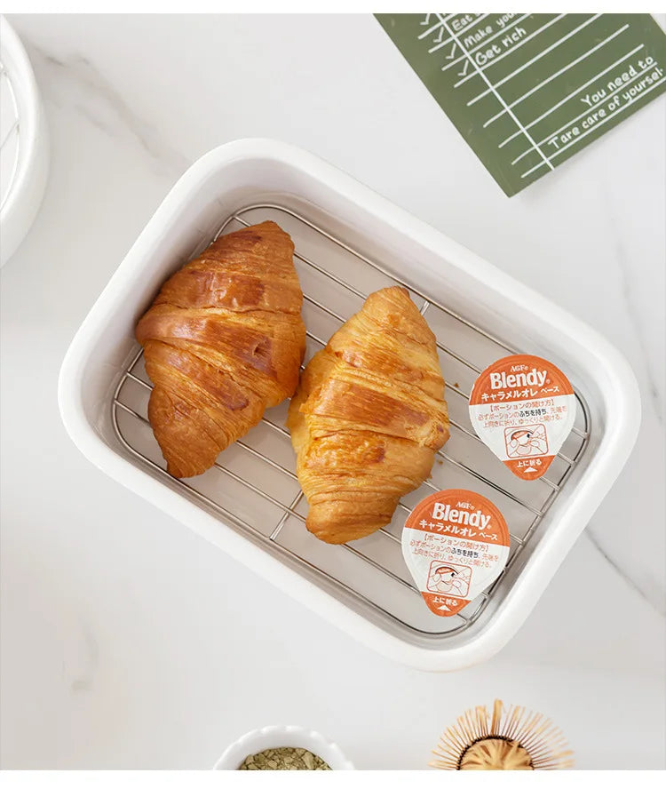 Ceramic Baking Dish with Removable Stainless Steel Rack