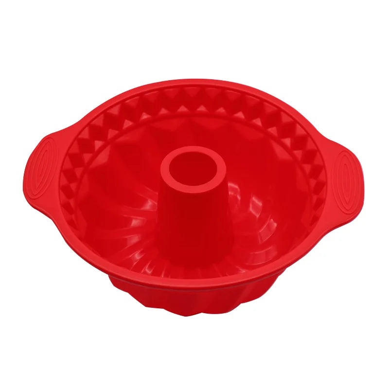 Silicone Fluted Bundt Cake Pan Red