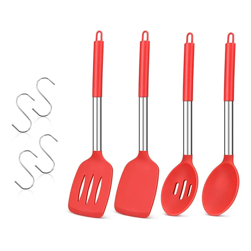 Silicone Cooking Utensil Set Red