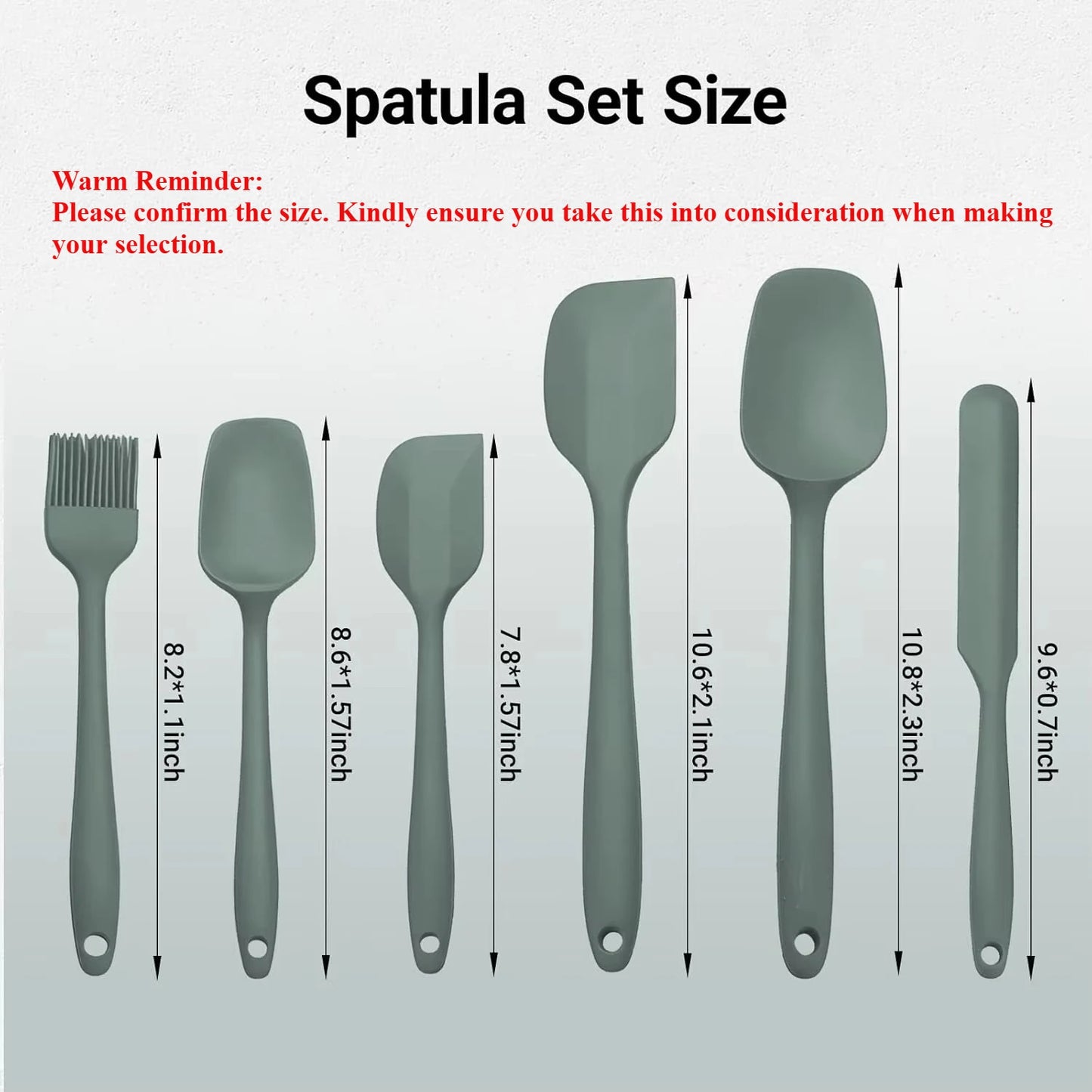 Silicone Spatula Set Green 6PCS