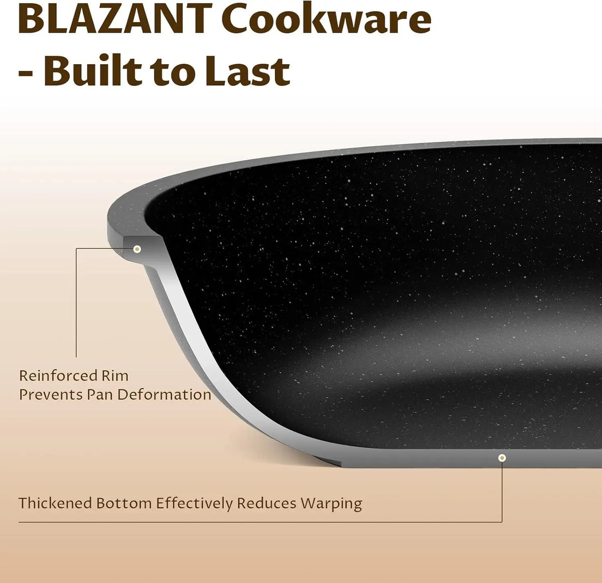 10 Piece Granite Non-Stick Pots & Pans Set – PFAS-Free Induction Cookware with Frying Pans, Sauté Pan, Saucepan & Cooking Pot – Perfect for Everyday Family Cooking