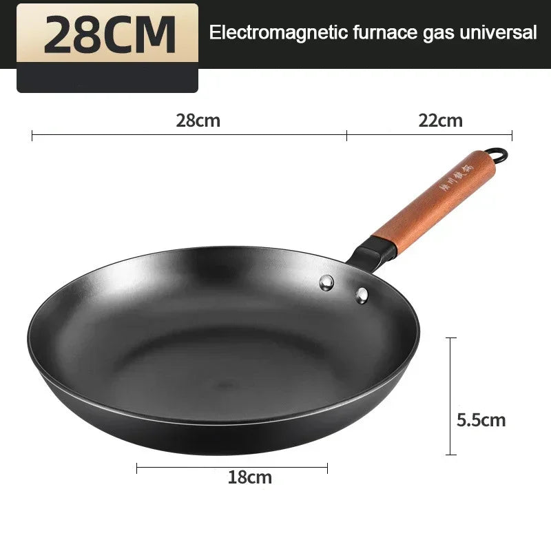 Honeycomb Cast Iron Frying Pan – Uncoated Physical Non-Stick Wok Pan for Steaks & Stir-Fries – Ideal for Gas & Induction – Available in 26cm, 28cm, 30cm & 32cm