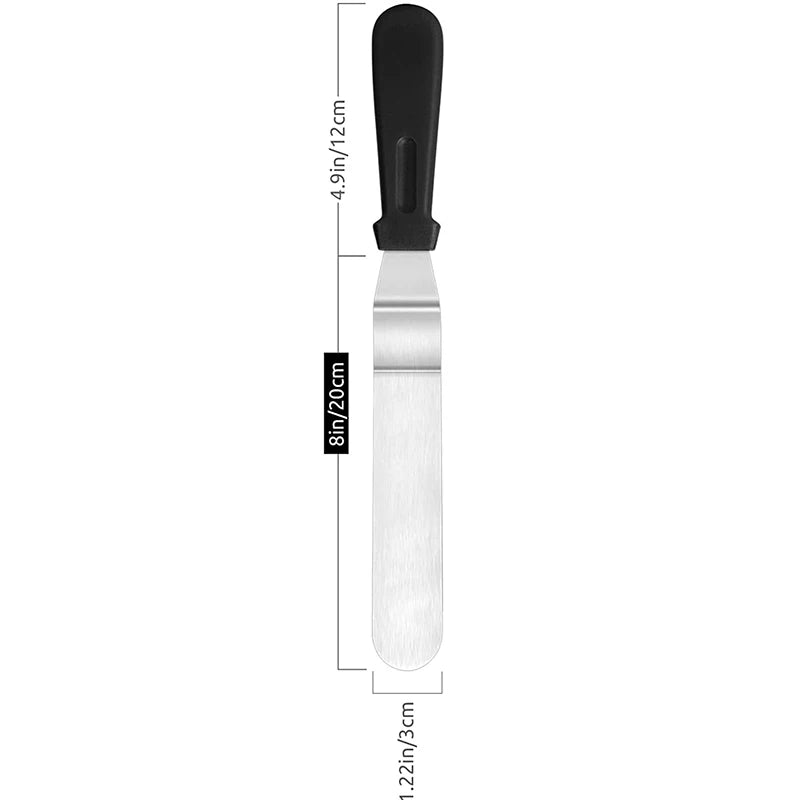 Stainless Steel Offset Icing Spatula – Cake Decorating & Frosting Palette Knife – Ideal for Smoothing Buttercream & Spreading Icing – Available in 6 Inch, 8 Inch & 10 Inch 8 Inch