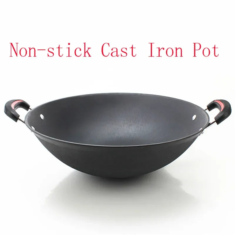 Cast Iron Wok with Double Handles