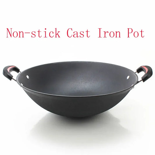 Cast Iron Wok with Double Handles