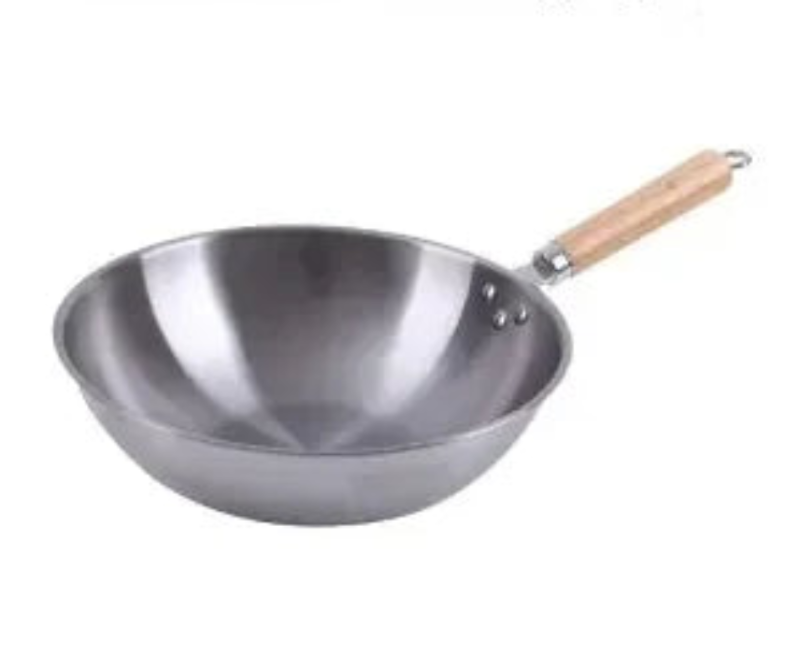 Stainless Steel Wok with Extended Handle – Tri-Ply Stainless Steel Construction – Ideal for Stir-Frying, Deep-Frying, Poaching, Searing, Sautéing, Tossing Noodles, Frying Eggs, Omelettes & One-Pan Dishes
