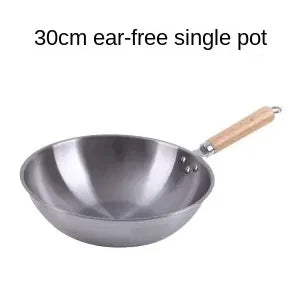 Stainless Steel Wok with Extended Handle – Tri-Ply Stainless Steel Construction – Ideal for Stir-Frying, Deep-Frying, Poaching, Searing, Sautéing, Tossing Noodles, Frying Eggs, Omelettes & One-Pan Dishes – Compatible w E30CM without cover