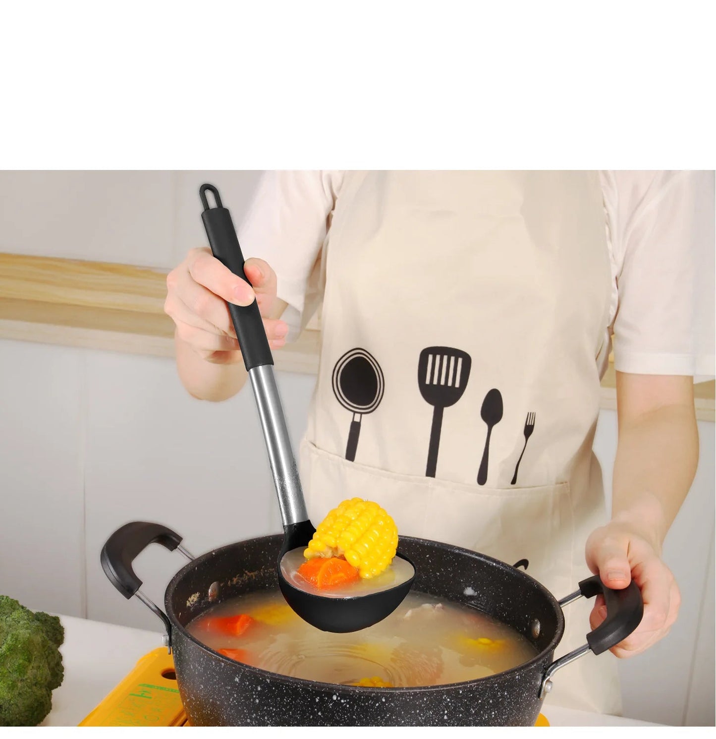 Silicone Kitchen Utensils Set with Stainless Steel Handles – Non-Stick, Heat-Resistant Cooking  Kitchen Utensils for Everyday Cooking & Baking, Available in 4 Colours & Multiple Set Sizes