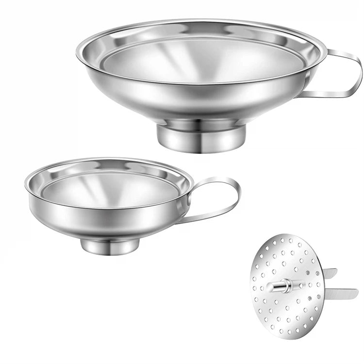 Stainless Steel Wide Mouth Canning Funnel – Metal Jar Funnel for Filling Mason Jars – Great for Jams, Preserves & Dry Goods – Available in Small, Large & Set