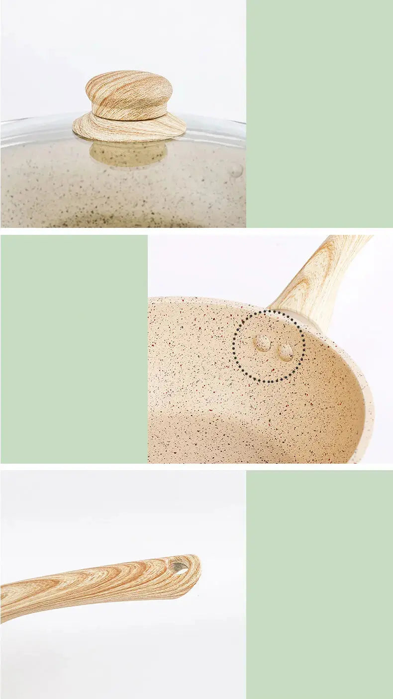 Non-Stick Deep Pan with Ergonomic anti-slip Handle – Maifan Stone Ceramic Thick-Bottom Skillet /Pan Ideal for Eggs, Pancakes, Omelettes, Sautéing, Sauces, Searing, Stir-Fry &One-Pan Meals