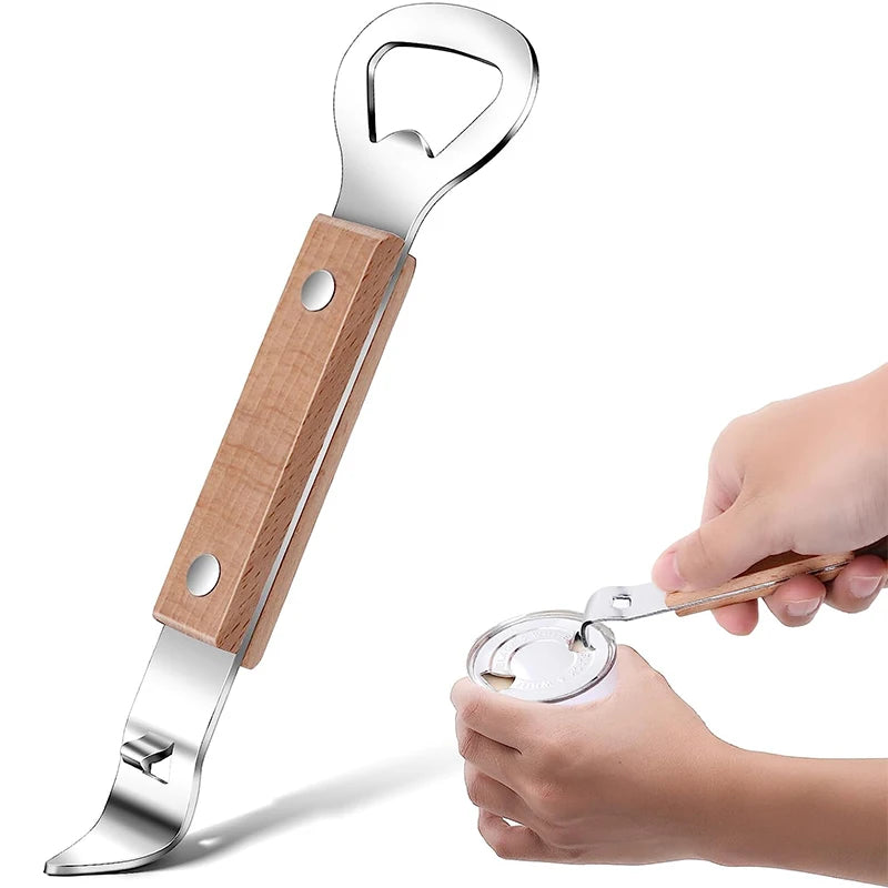 Stainless Steel Can Punch & Bottle Opener – Compact Manual Can Tapper – Great for Camping, Picnics & Everyday Use – Available in Camel & Black Colours