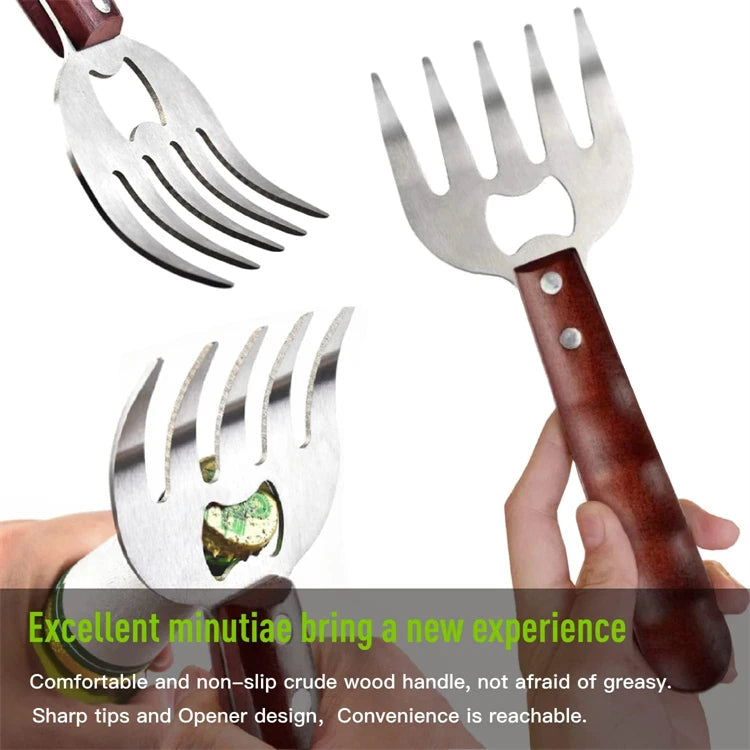 Meat Shredder Claws with Wooden Handle — Set of 2