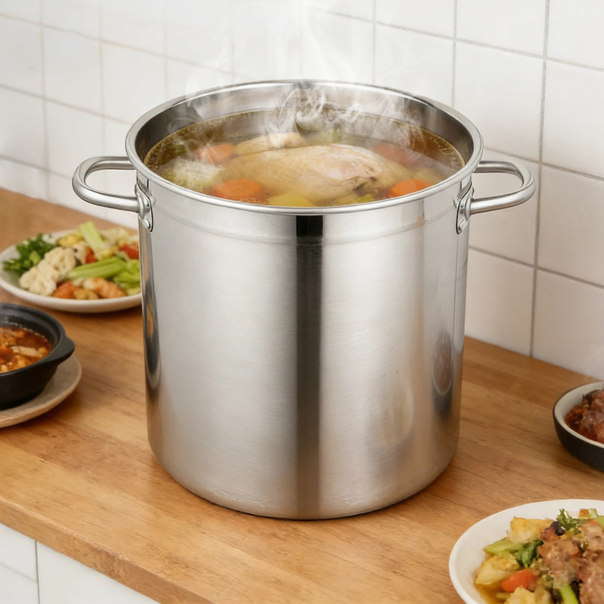 Stainless Steel Milk Can Stockpot with Airtight Lid – 30 Quart Food Warmer & Storage Bucket with Welded Handles – Great for Restaurants, Hotels & Home Kitchens