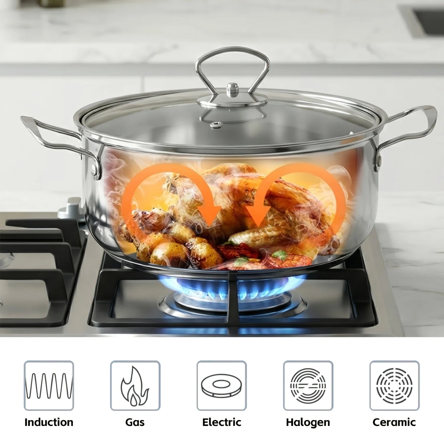 Stainless Steel Soup Pot Set — 6 Piece