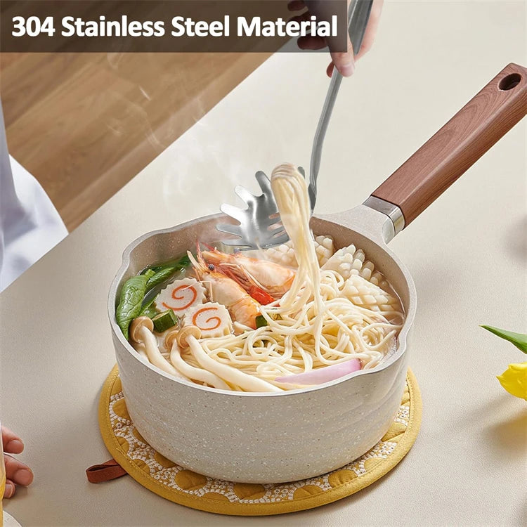 Stainless Steel Kitchen Utensils Set – Long 304 Stainless Steel Cooking Utensil Set, Includes Ladle, Whisk, Tongs, Spatula, Skimmer, Turner, Pasta Server & More, Heat-Resistant & Dishwasher Safe, Available in 3 Sizes