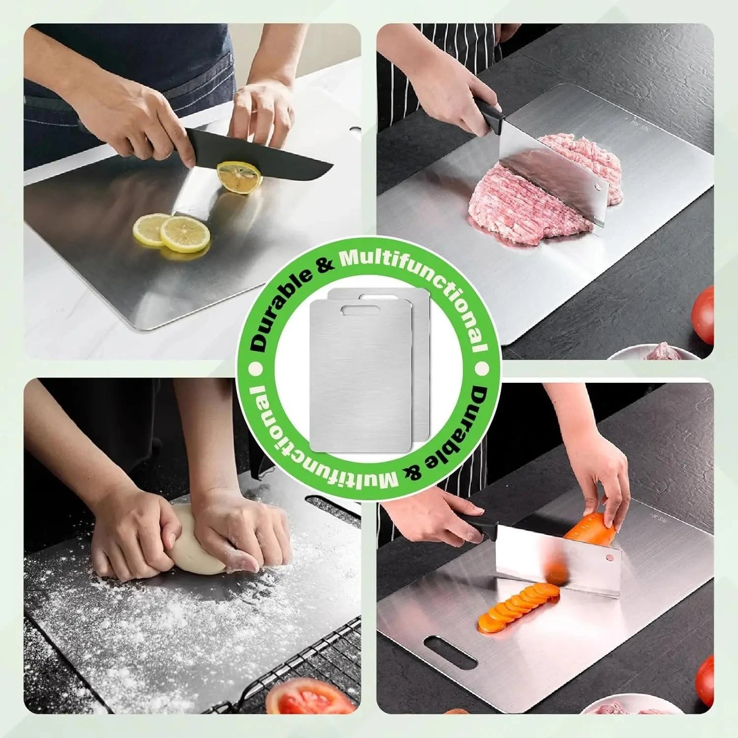 Thickened Stainless Steel Double-Sided Chopping Board