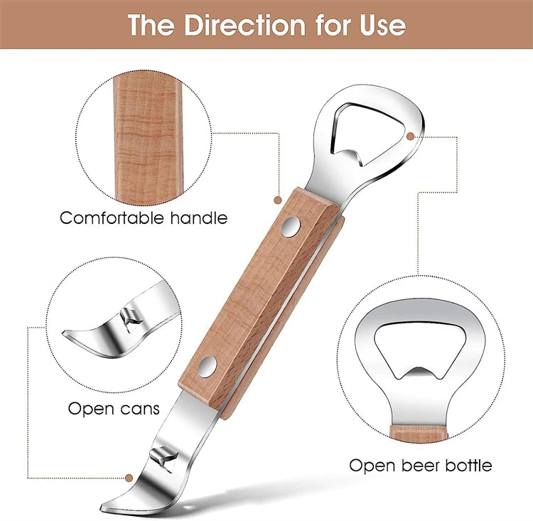 Stainless Steel Can Punch & Bottle Opener – Compact Manual Can Tapper – Great for Camping, Picnics & Everyday Use – Available in Camel & Black Colours