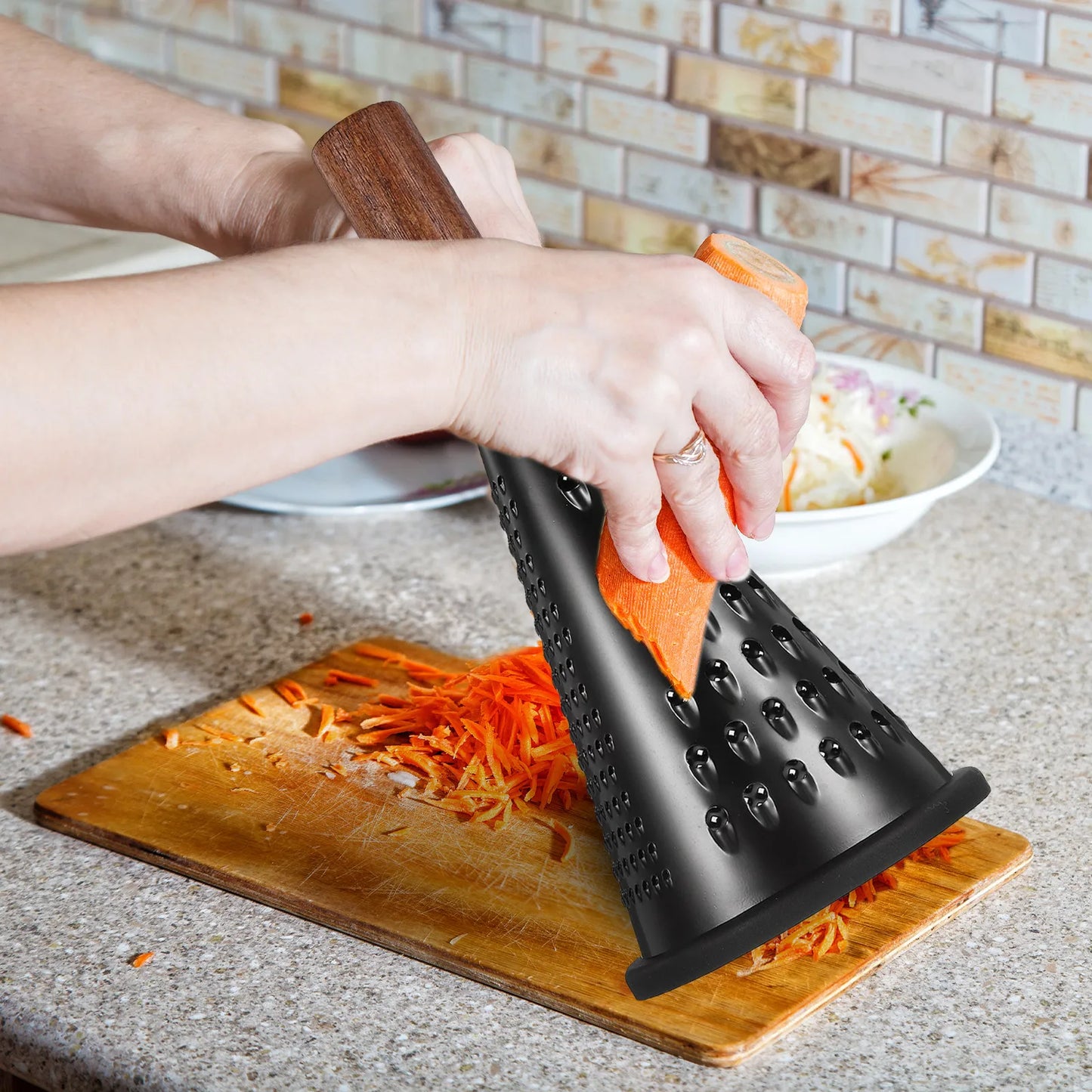 Stainless Steel Conical Grater with Wooden Handle