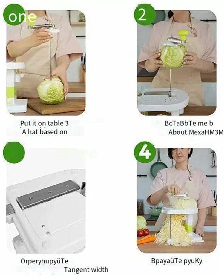 Stainless Steel Cabbage Slicer & Vegetable Spiral Cutter – Cabbage Shredder & Spaghetti Veggie Maker – Perfect for Coleslaw & Stir-Fries – Available in Small & Large