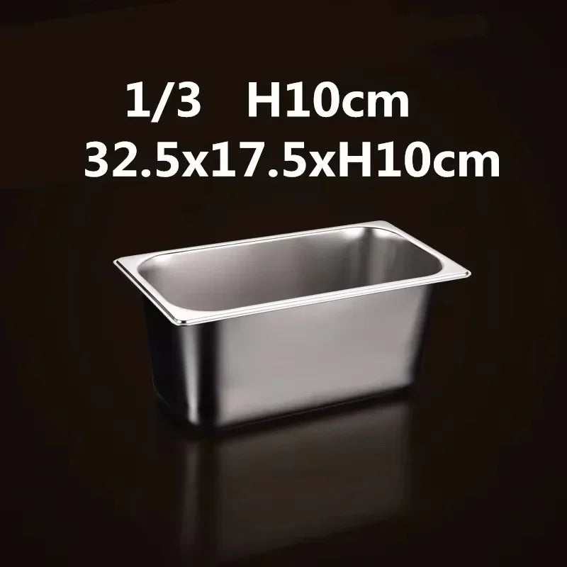 304 Stainless Steel Gastronorm Food Pan – GN Chafing & Buffet Container, Available in 1/9, 1/6, 1/4, 1/3 & 1/2 Sizes with Multiple Depths & Matching Lids