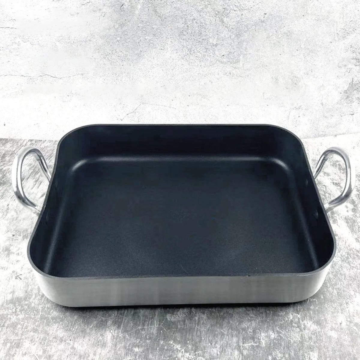 Rectangle Frying Pan Nonstick Aluminum Alloy Multifunction Flat Single Bottom Fry Pan with Handles for Home Kitchen Business