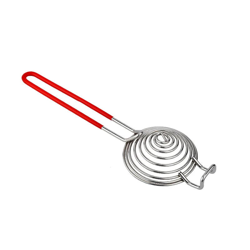 Long Handle Stainless Steel Egg Separator – Egg White & Yolk Divider Filter – Ideal for Baking, Meringues & Omelettes – Available in Brown & Red Colours