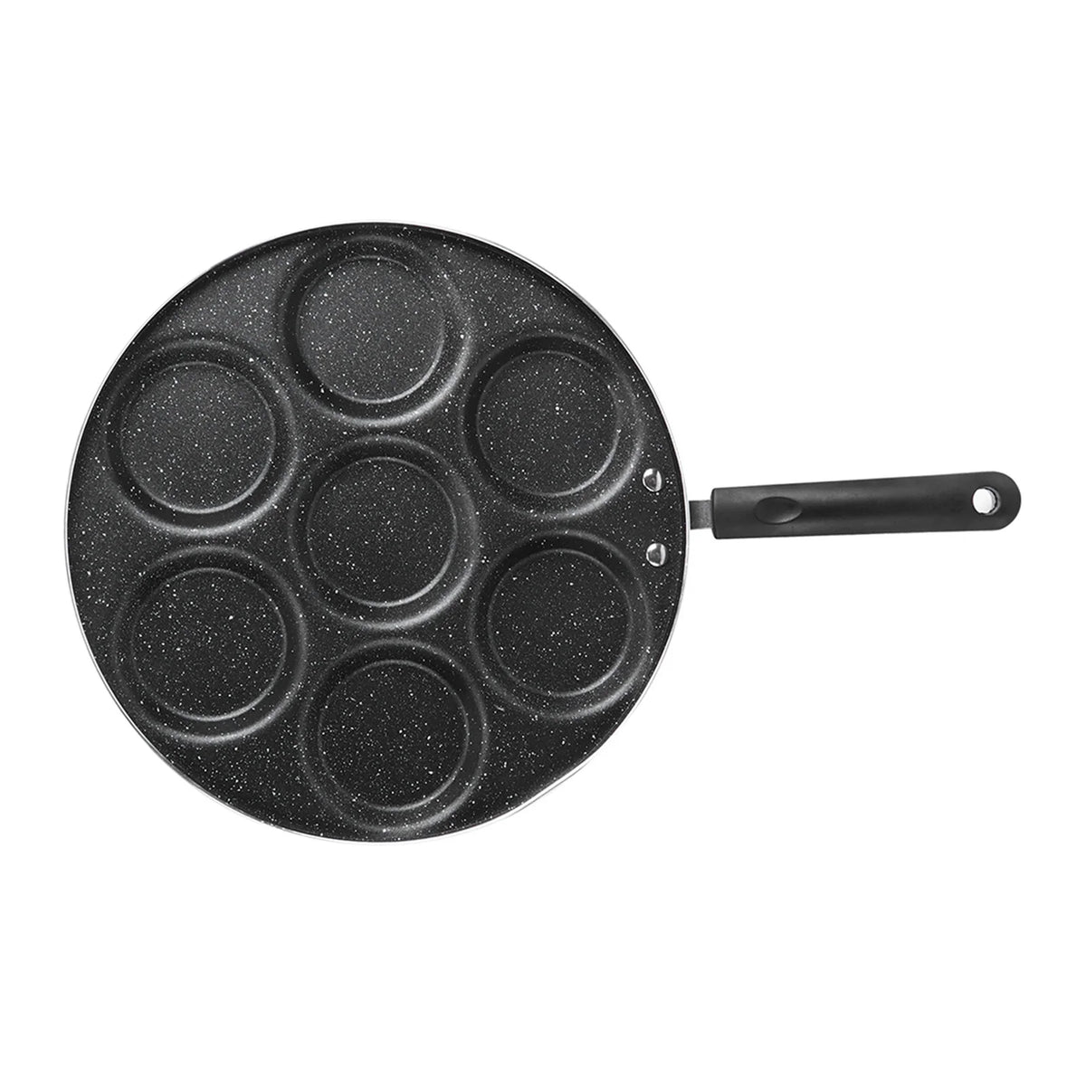 Non-Stick Fried Egg & Burger Pan with 7 Cups – Aluminium Breakfast Pan with Riveted Cool-Touch Handle – Great for Eggs, Pancakes & Burgers
