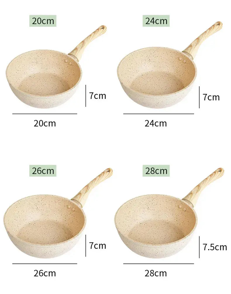 Non-Stick Deep Pan with Ergonomic anti-slip Handle – Maifan Stone Ceramic Thick-Bottom Skillet /Pan Ideal for Eggs, Pancakes, Omelettes, Sautéing, Sauces, Searing, Stir-Fry &One-Pan Meals