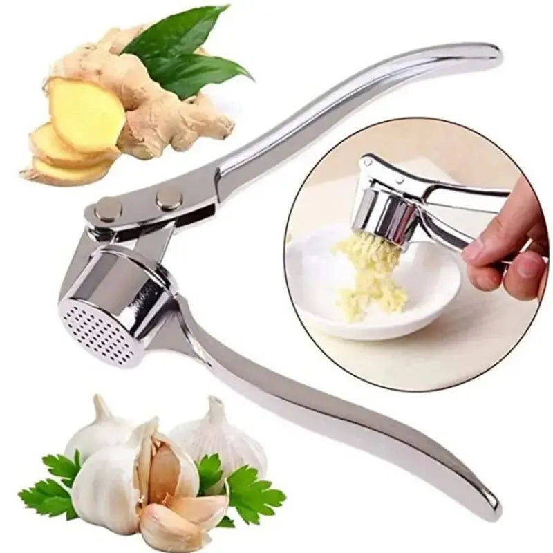 Zinc Alloy Garlic Press – Thickened Anti-Slip Manual Garlic Crusher & Mincer – Ideal for Fresh Garlic Paste in Seconds