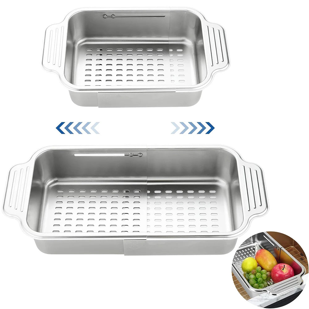 Expandable Sink Colander & Dish Drying Rack
